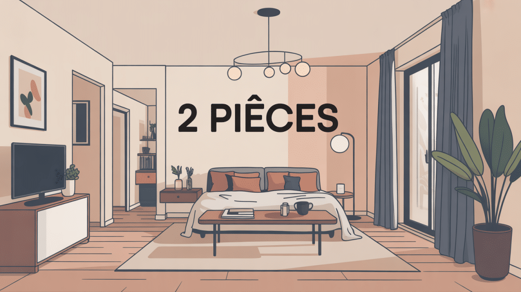 2 pieces espace moderne lumineux séjour chambre séparée