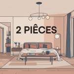 2 pieces espace moderne lumineux séjour chambre séparée