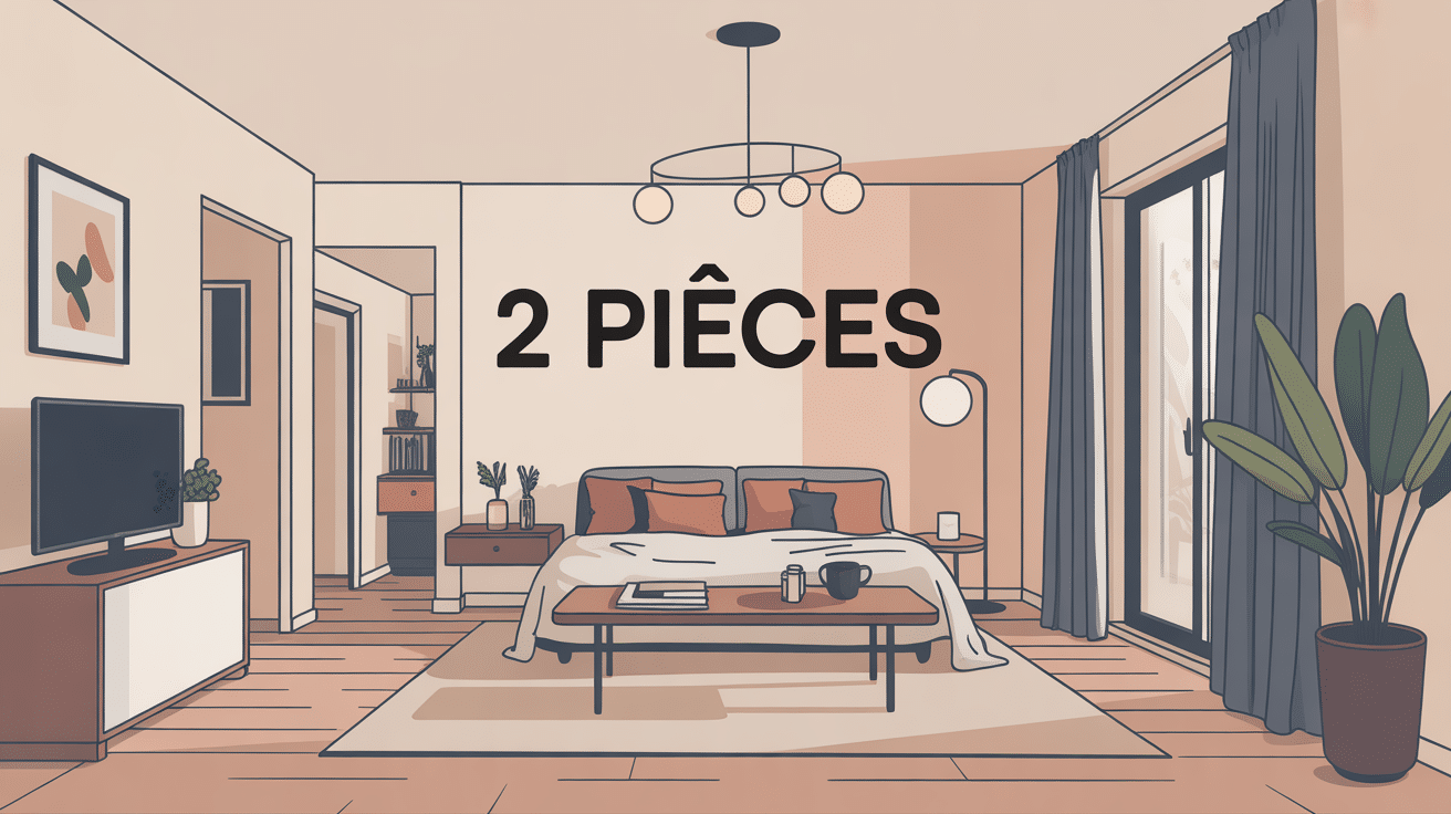 2 pieces espace moderne lumineux séjour chambre séparée