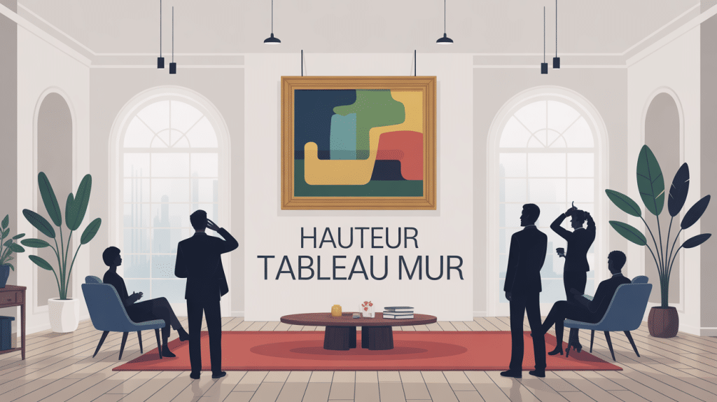 a quelle hauteur accrocher un tableau illustration mur salon