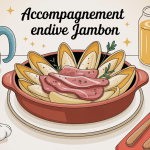 accompagnement endive jambon illustration plat convivial