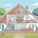 représentation globale d'une maison et extérieur aménageable