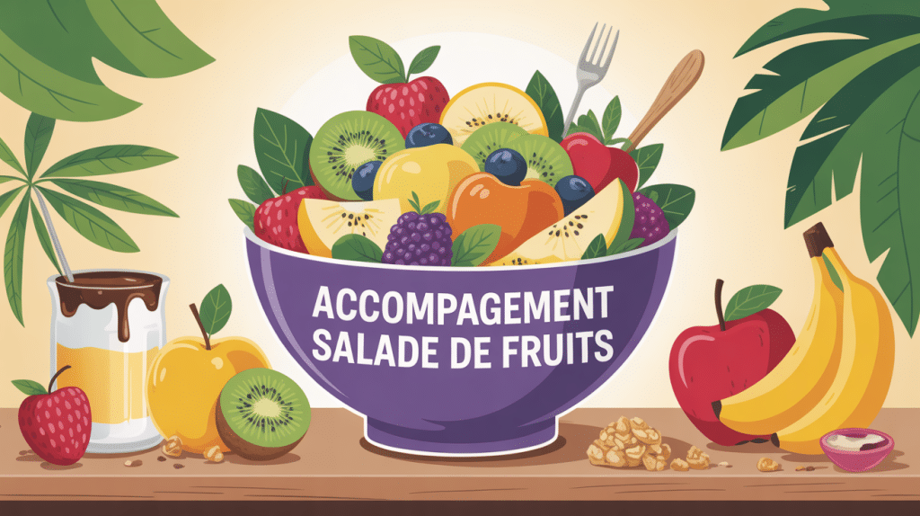 avec quoi peut on accompagner une salade de fruits illustration salade colorée