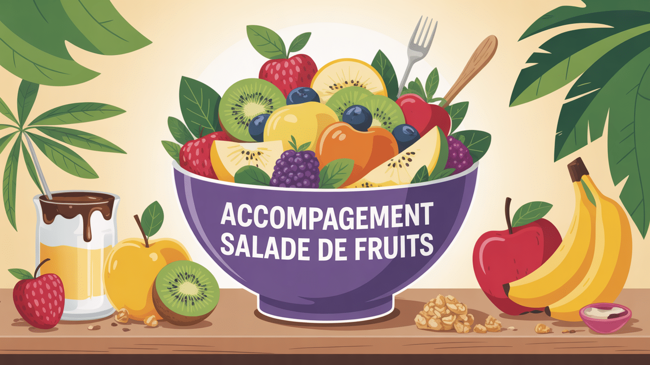 avec quoi peut on accompagner une salade de fruits illustration salade colorée