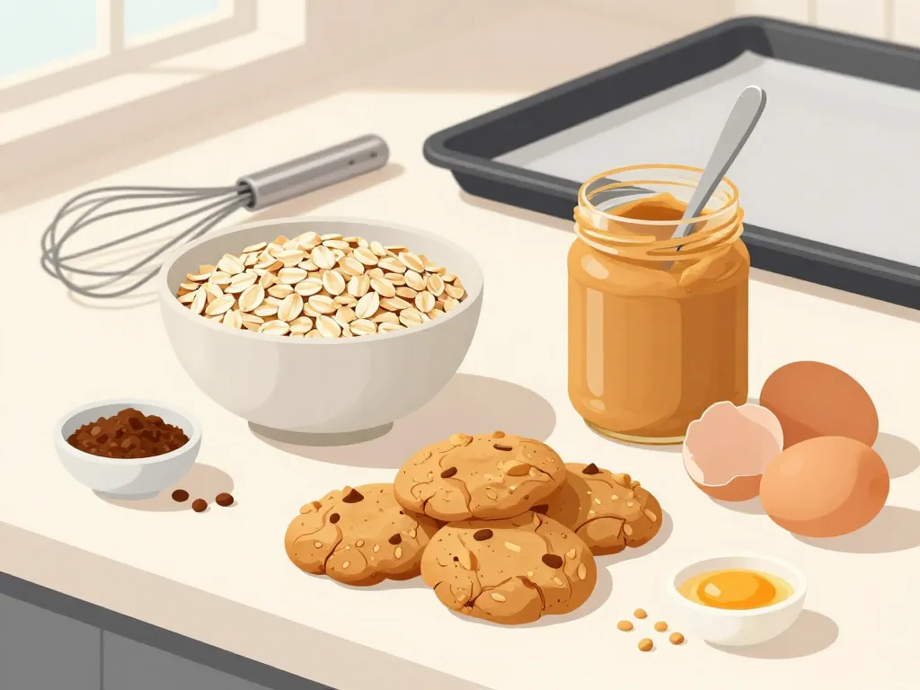 cookie avoine beurre de cacahuète ingrédients de base cuisine