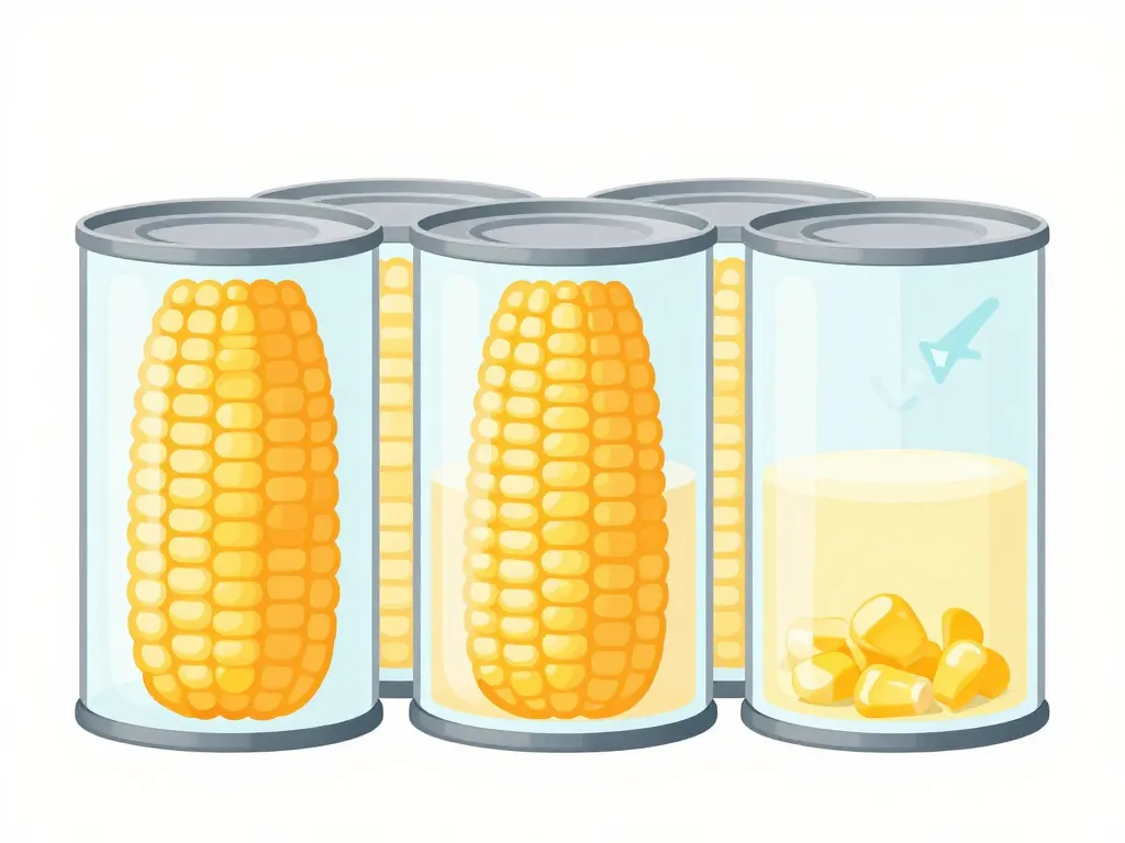 Comparaison diagramme de grosse boîte de maïs 5 kg