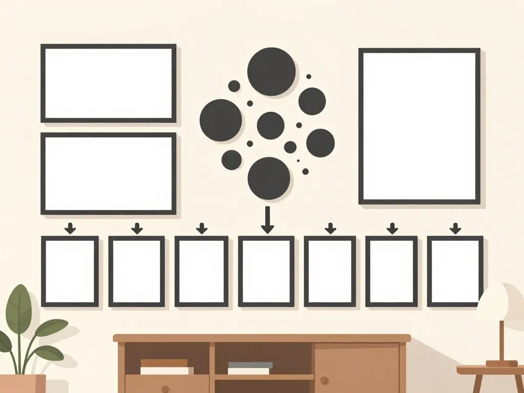 agencement mur de photos diagramme moderne