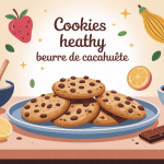 cookies healthy beurre de cacahuete ambiance gourmande sur table lumineuse