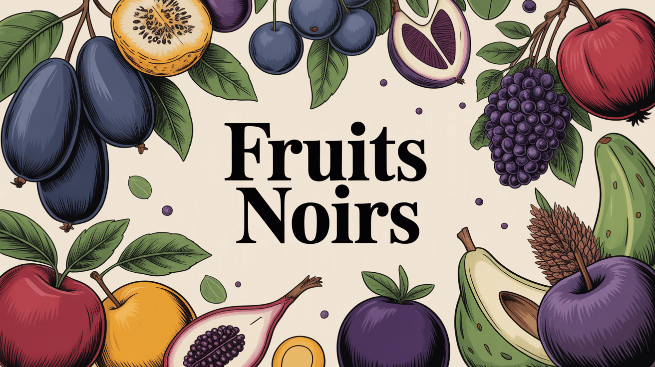 Illustration corne abondance fruit noir