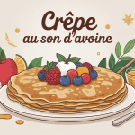 crêpe au son d'avoine garnie et aliments sains