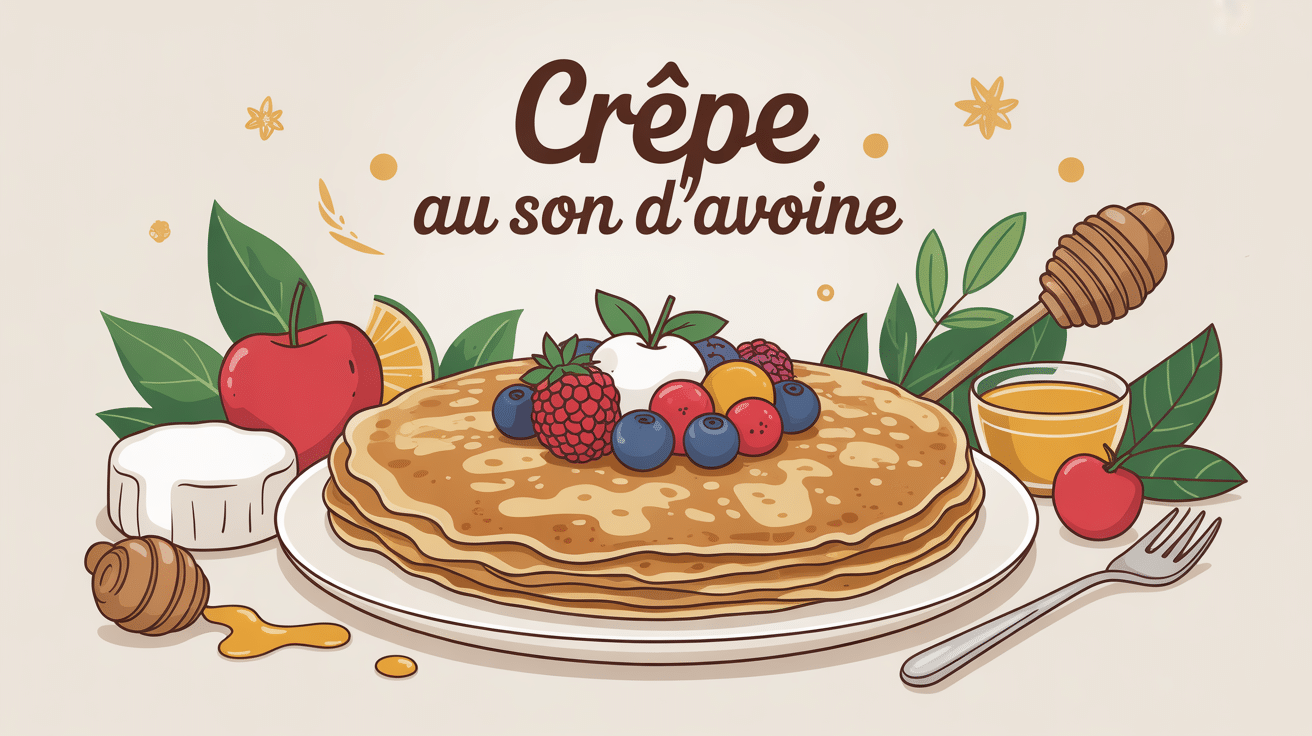 crêpe au son d'avoine garnie et aliments sains
