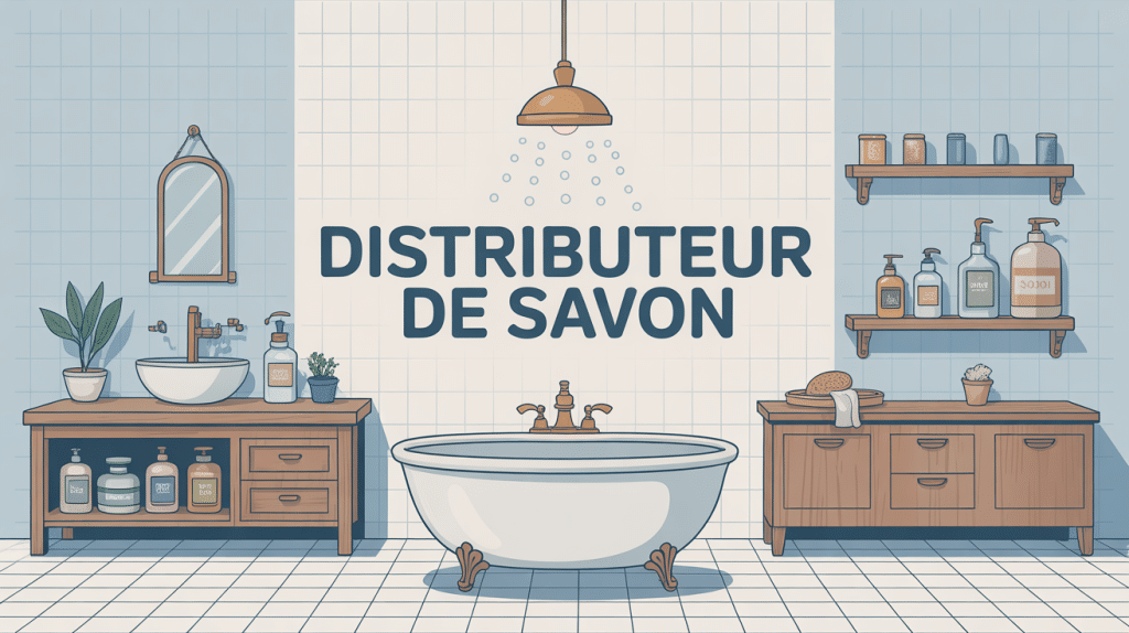 illustration distributeur de savon manuel automatique mural