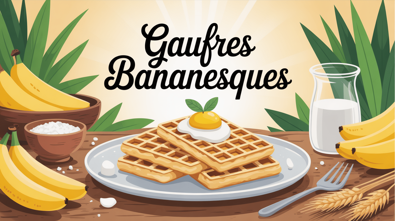 gaufres bananesques chicchew.fr illustrées brunch sain