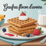 gaufres flocon d'avoine sur assiette ingrédients sains petits-déjeuners
