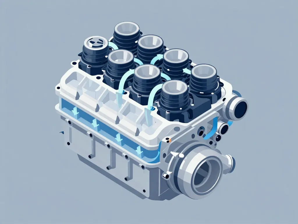 vue conceptuelle architecture moteur im l6 Mercedes