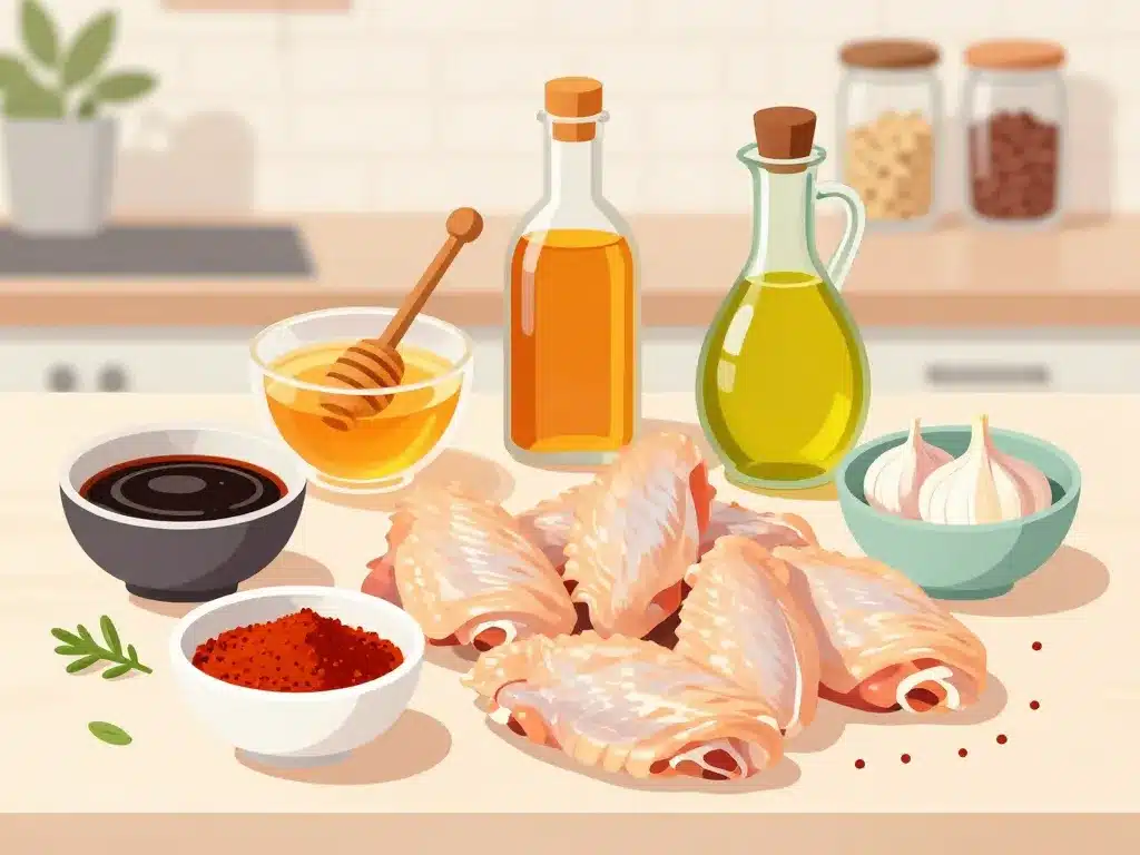 ingrédients ailes de poulet marinade barbecue