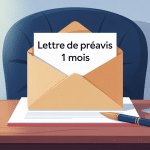 lettre préavis 1 mois enveloppe bureau professionnel