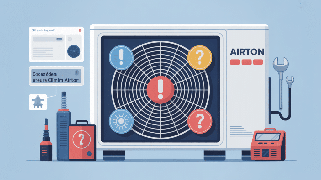 liste code erreur clim airton illustration diagnostic