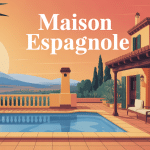 maisons espagnoles typiques sous ciel lumineux