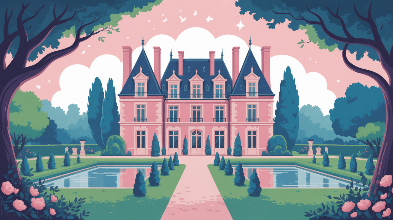 illustration manoir parisien élégant Île-de-France