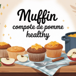 muffin compote de pomme healthy illustration moderne
