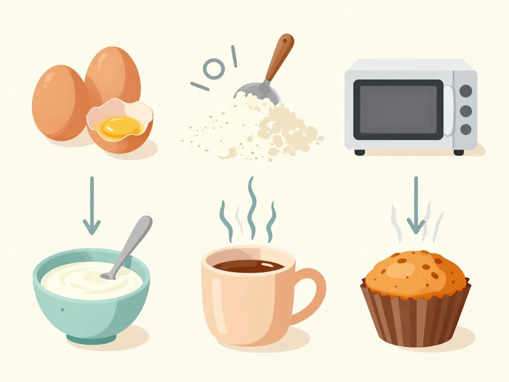 préparation mug cake sans sucre en cuisine