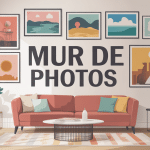 mur de photos dans intérieur lumineux et créatif