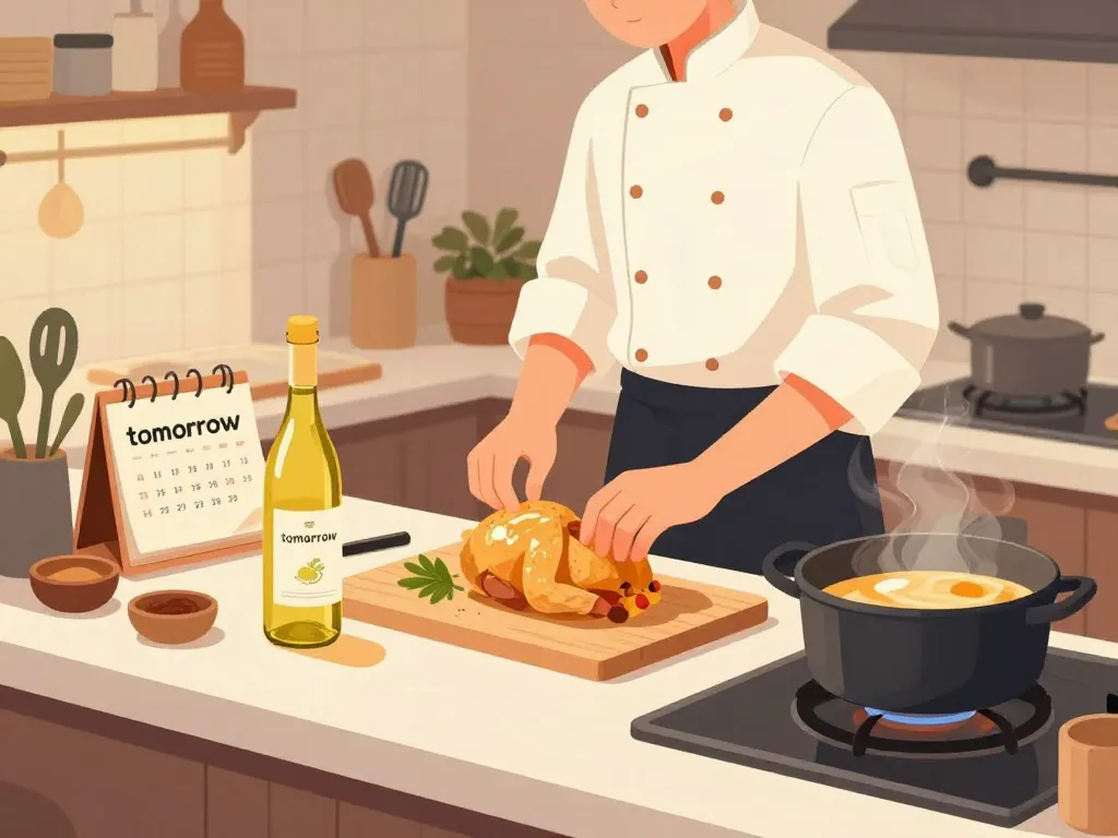 peut on faire un poulet au vin jaune la veille préparation ingrédients chef cuisine