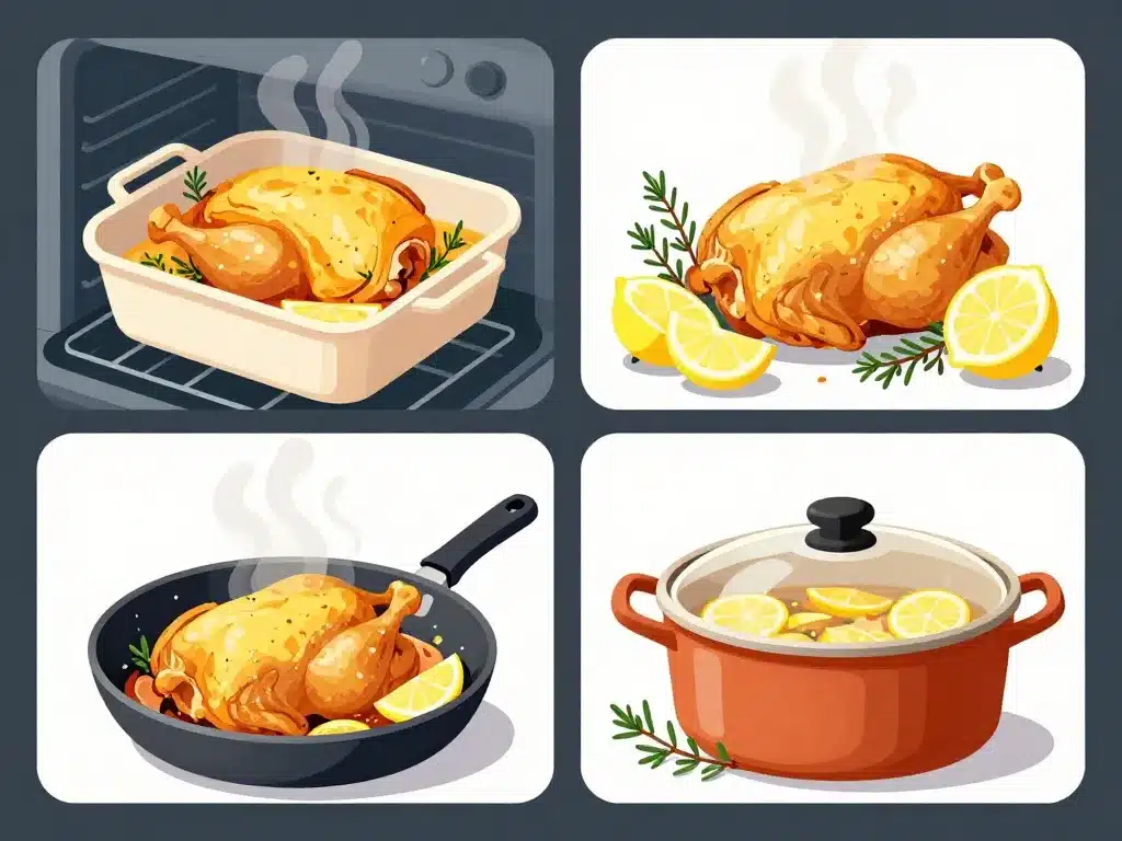 Cuisson poulet au thym et citron plusieurs méthodes