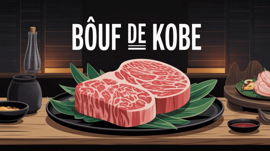 prix boeuf de kobe sur plateau japonais viande persillée