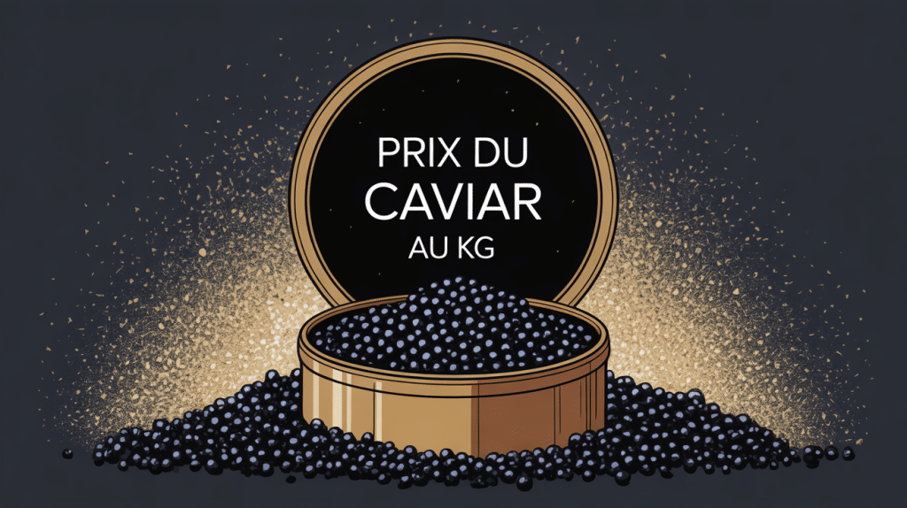 prix du caviar au kg illustration boîte caviar luxe