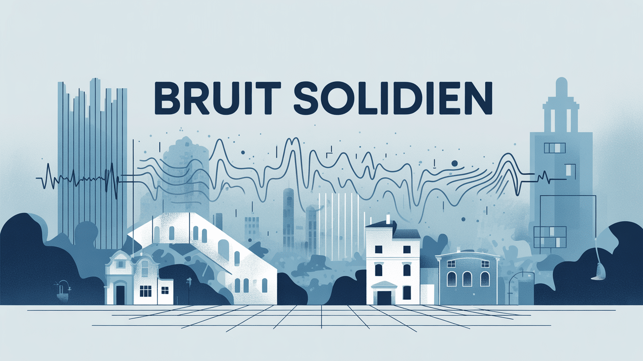 Propagation bruit solidien à travers bâtiment en illustration