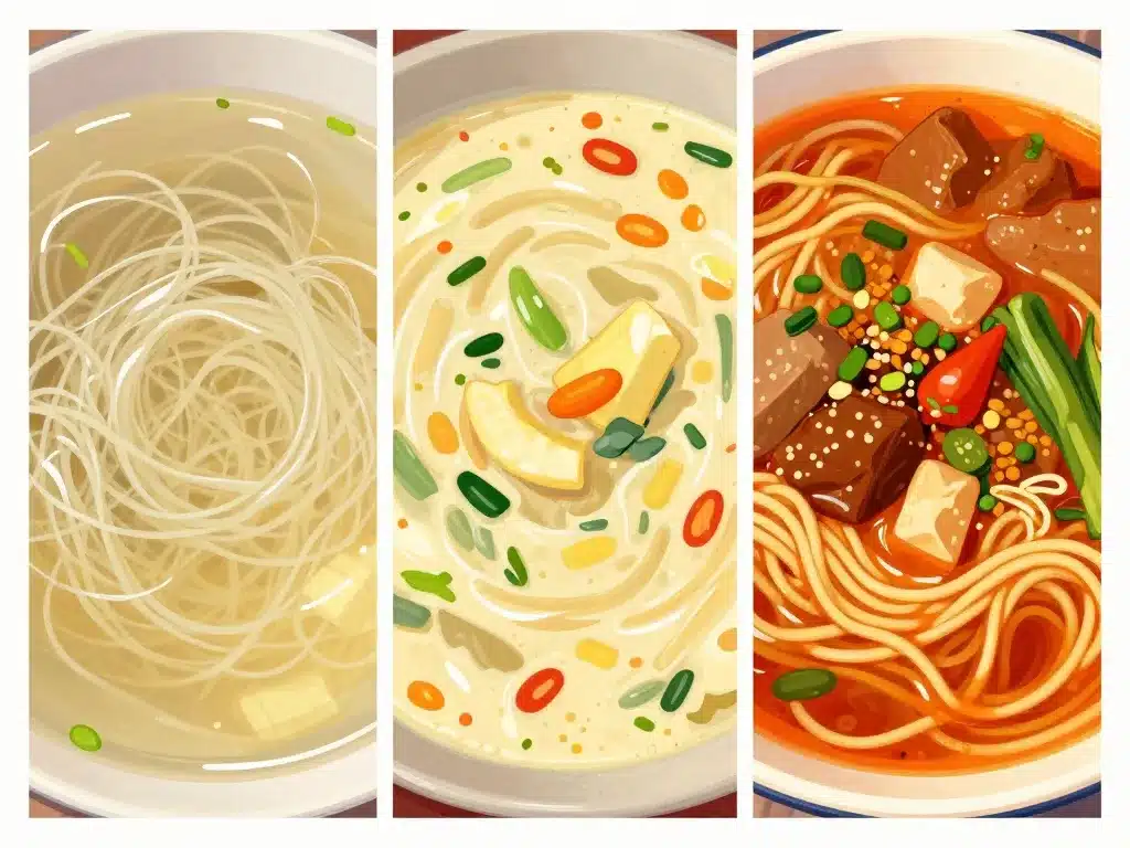 quelle quantité de vermicelle dans une soupe différents types velouté bouillon asiatique