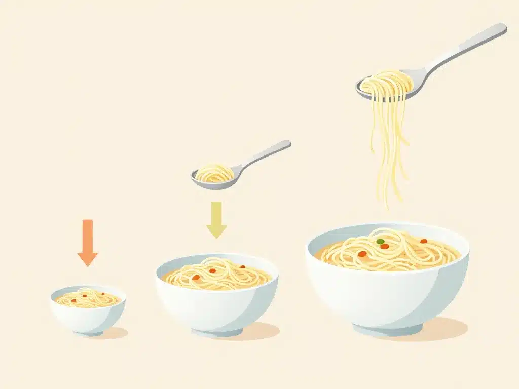 quelle quantité de vermicelle dans une soupe schéma mains et cuillères