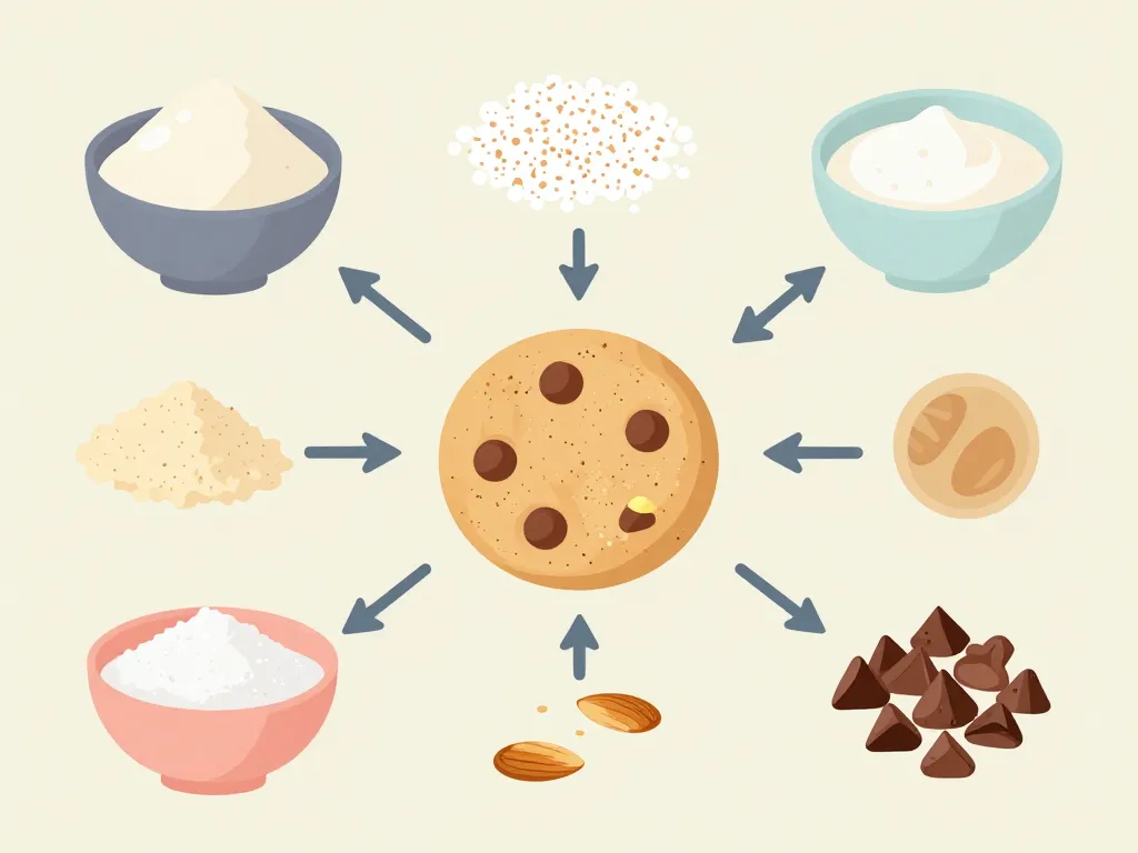 schéma ingrédients recette cookie sans gluten