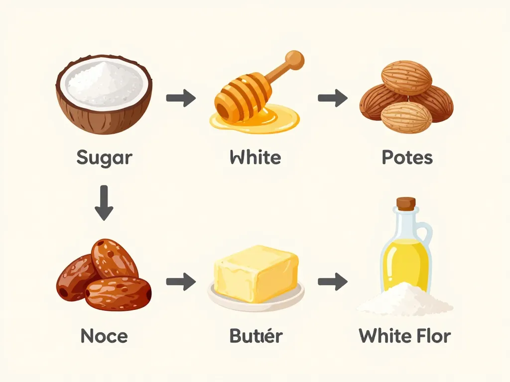 schéma recette sucrée healthy alternatives saines