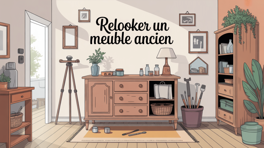 Relooker un meuble ancien illustration centrale intérieur lumineux
