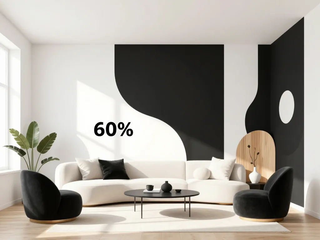 diagramme harmonieux salon noir et blanc proportions