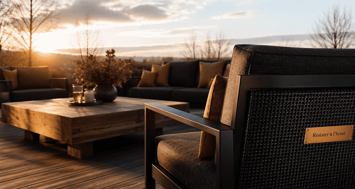 Salon de jardin qui peut rester dehors l'hiver sur terrasse bois