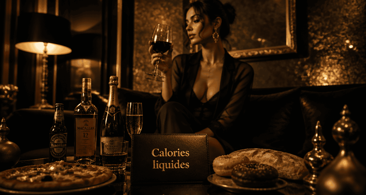 alcool et prise de poids, verre de vin et aliments caloriques
