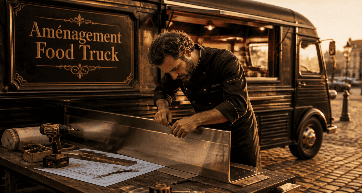 aménagement food truck chef devant camion