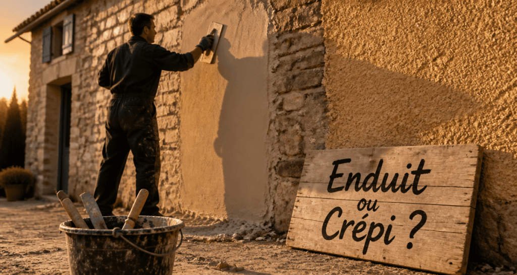 crépi ou enduit extérieur appliqué sur façade