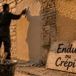 crépi ou enduit extérieur appliqué sur façade