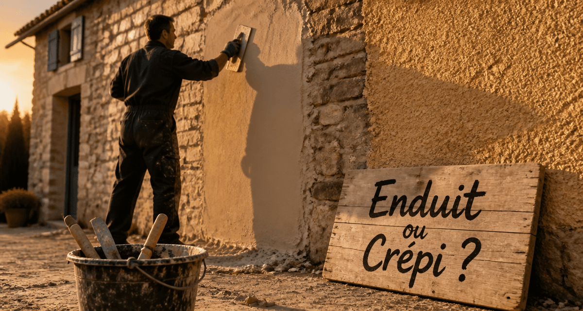 crépi ou enduit extérieur appliqué sur façade