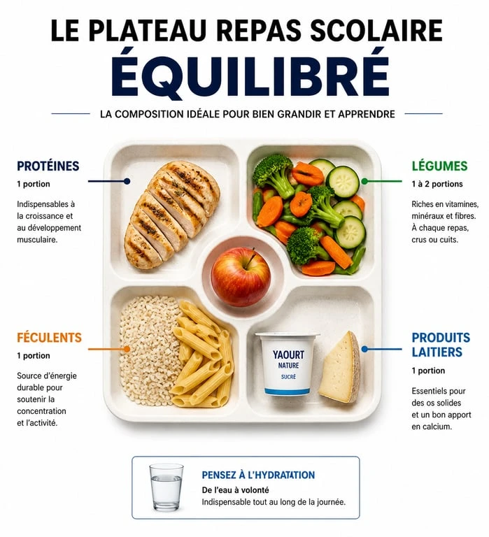 Composition d'un menu de cantine à Marseille équilibré et nutritif