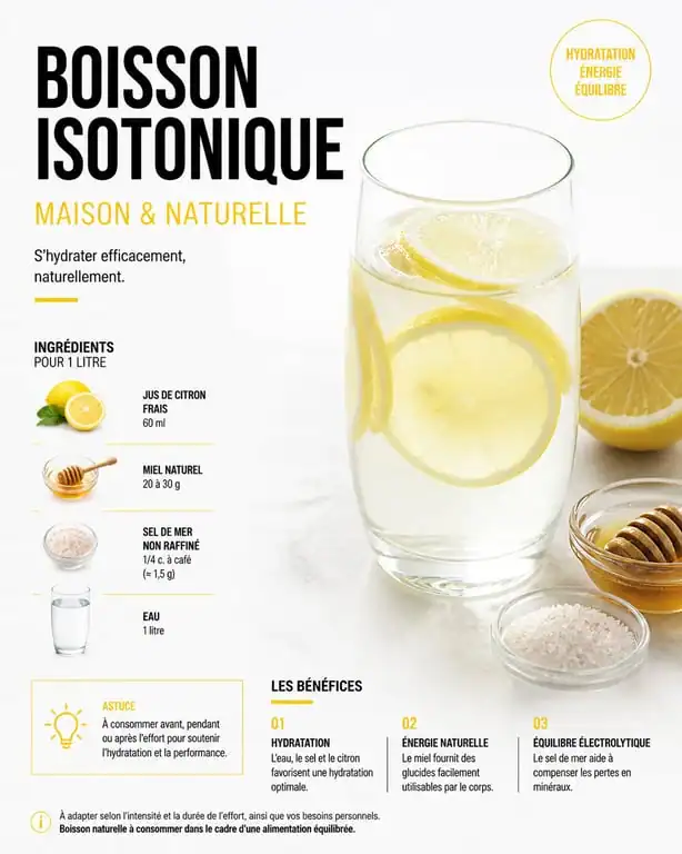 Boisson anti-crampes maison naturelle pour sportifs