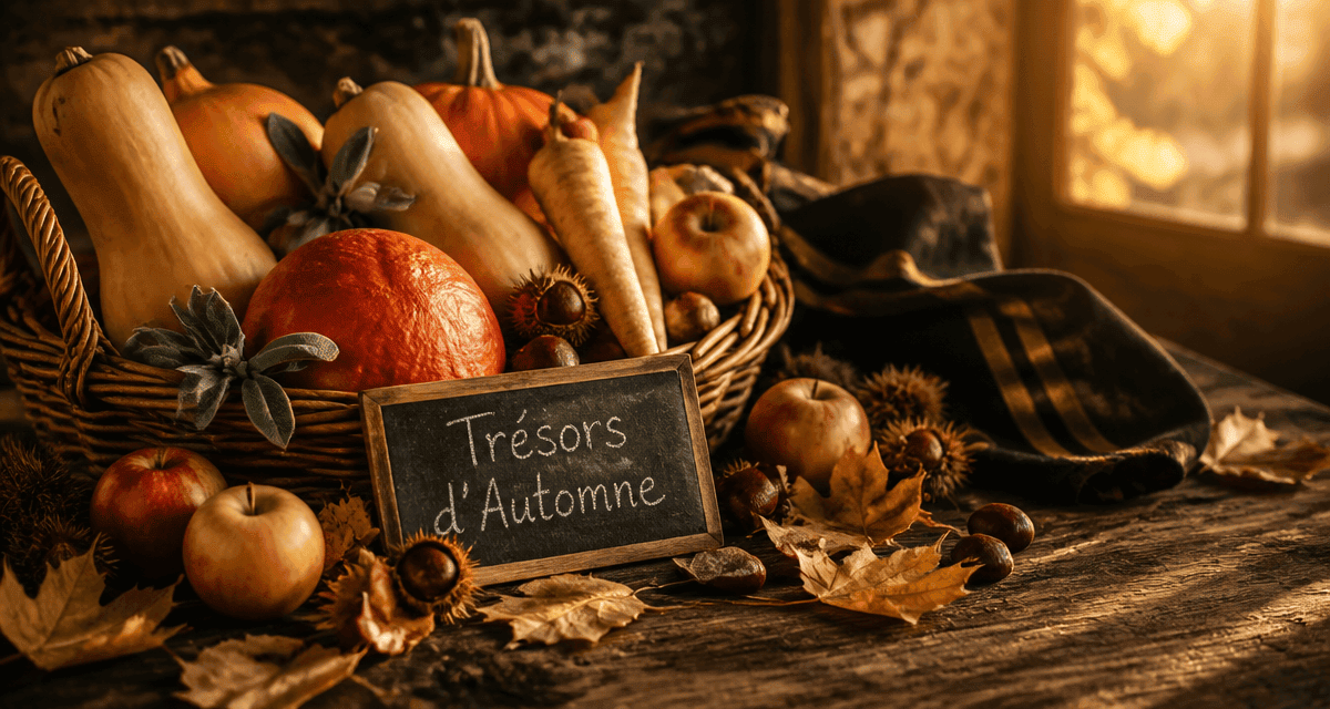 fruit et legume automne panier courges pommes