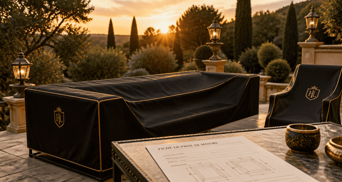 housse salon de jardin sur mesure sur terrasse élégante