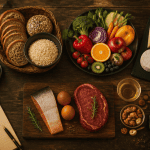 les 7 groupes d aliments tableau sur une table
