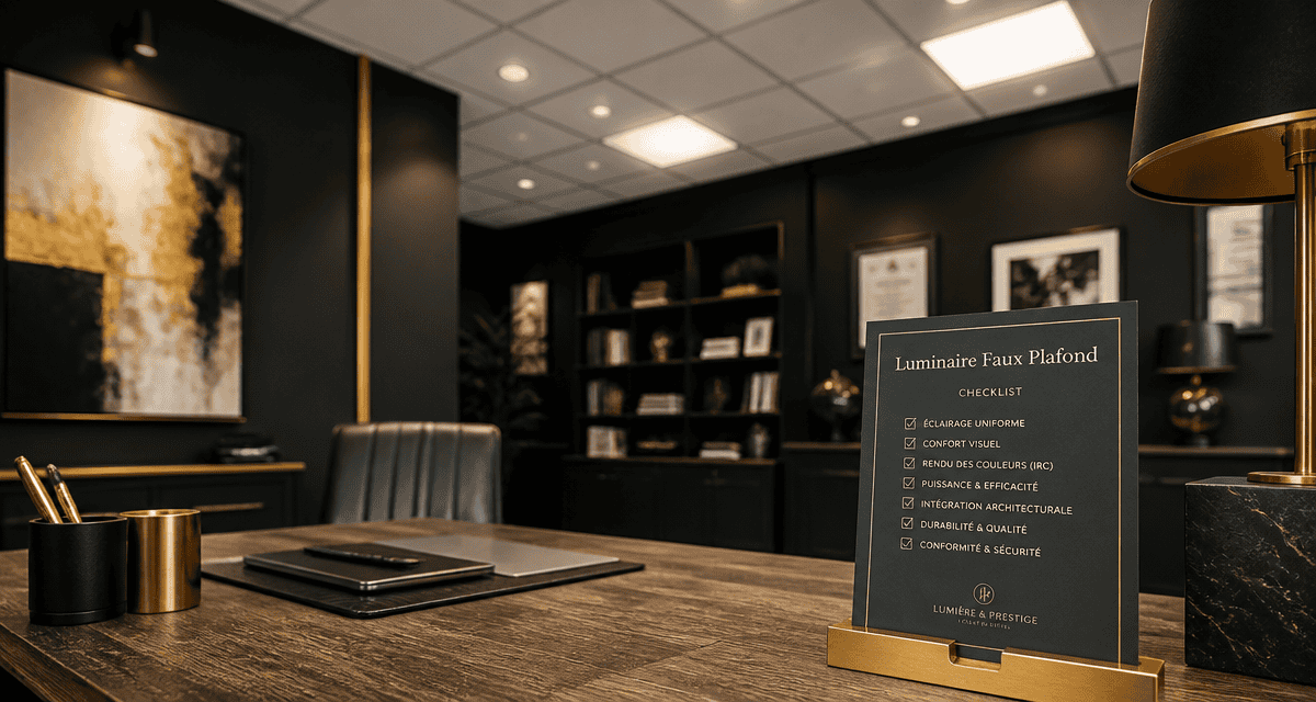 luminaire faux plafond élégant dans bureau